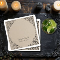Victorian Bat Until Death Black & Tan Wedding