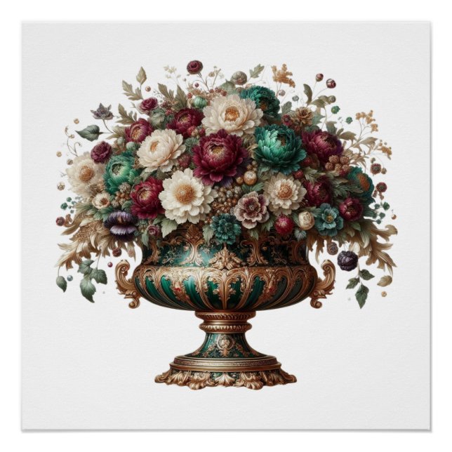 Victorian Bavaria Floral Vase Poster (Front)