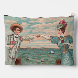 Victorian Beach Love Dressy Ocean Wedding Couple Accessory Pouch
