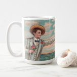 Victorian Beach Love Dressy Ocean Wedding Couple Coffee Mug<br><div class="desc">Love at the Beach! This vintage image is based on an antique postcard with a man and and a woman reaching out their arms to touch hands</div>