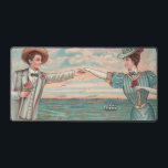 Victorian Beach Love Dressy Ocean Wedding Couple Desk Mat<br><div class="desc">Love at the Beach! This vintage image is based on an antique postcard with a man and and a woman reaching out their arms to touch hands</div>