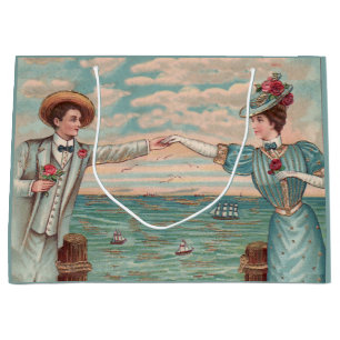 Victorian Beach Love Dressy Ocean Wedding Couple Large Gift Bag