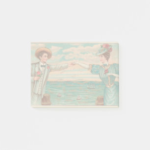 Victorian Beach Love Dressy Ocean Wedding Couple Post-it Notes