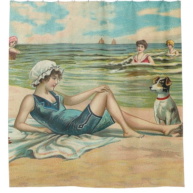 Victorian Beach Swim Girl Ocean Summer Vacation (Front)