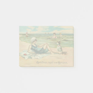 Victorian Beach Swim Girl Ocean Summer Vacation Post-it Notes