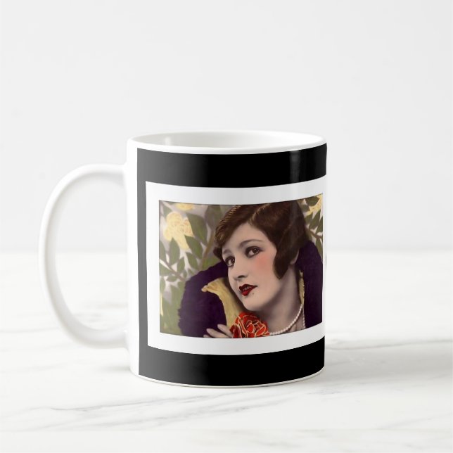 Victorian beauty in purple coat coffee mug (Left)