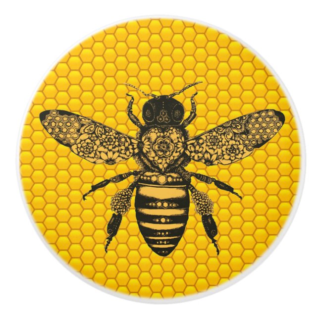 Victorian Bee Ceramic Knob (Front)