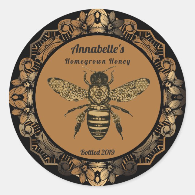 Victorian Bee Honey Label (Front)