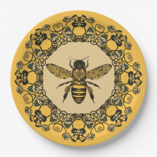 Victorian Bee Paper Plate