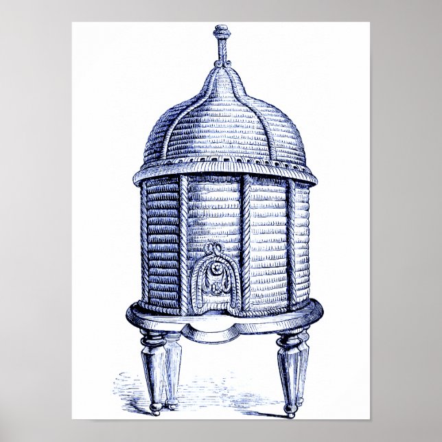 Victorian Beehive Blue Tint Poster (Front)