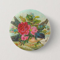 Victorian Bird Button