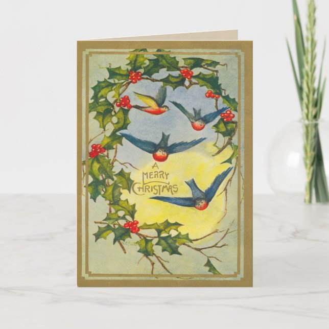 Victorian Bird Christmas Card (Front)