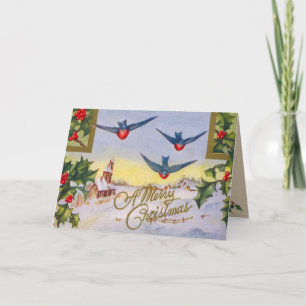 Victorian Bird Christmas Card