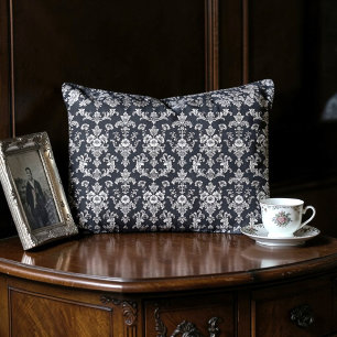 Victorian Black and White Damask Pattern Pillowcase