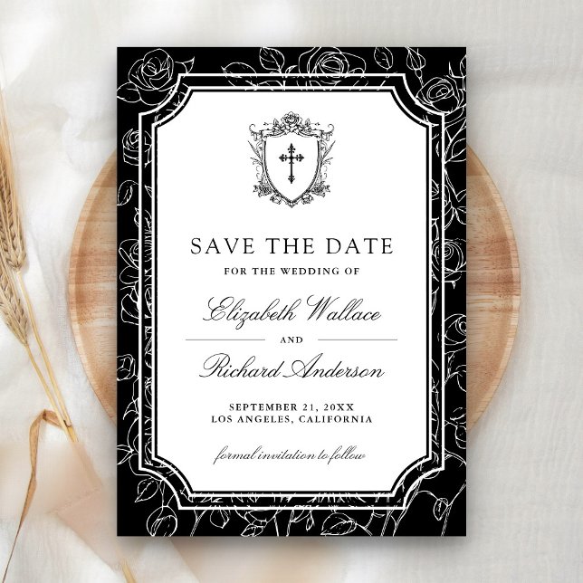 Victorian Black Catholic Wedding Save The Date (Creator Uploaded)