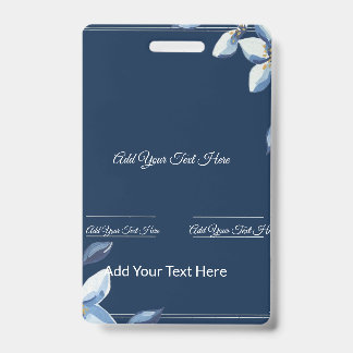 Victorian Blue Floral Dusty Blue Wedding  Badge