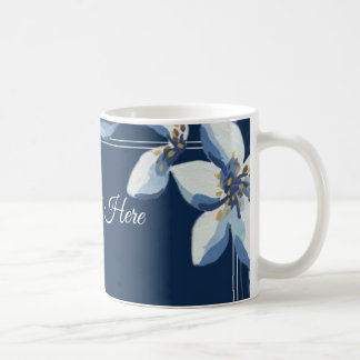 Victorian Blue Floral Dusty Blue Wedding  Coffee Mug