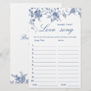 Victorian Blue French Garden Bridal Shower Game