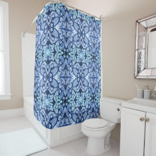 Victorian Blue Pattern Shower Curtain