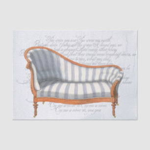 Victorian Blue Stripe Chaise Lounge Tissue Paper