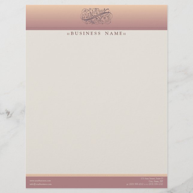 Victorian Blush Customized Letterhead (Front)