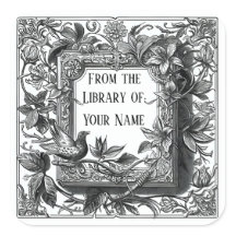 Victorian Bookplate with Bird