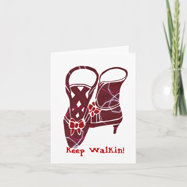 Victorian boots, Keep Walkin! blank note card (Front)