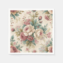 Victorian Botanical Chintz English Rose Pattern