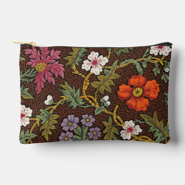 Victorian Botanical Drawing Floral Accessory Pouch (Front)