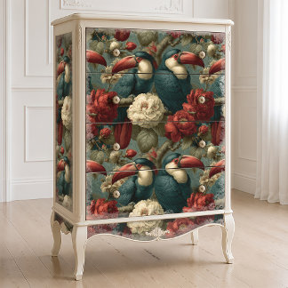 Victorian Botanical Toucan Jungle Decoupage Tissue Paper