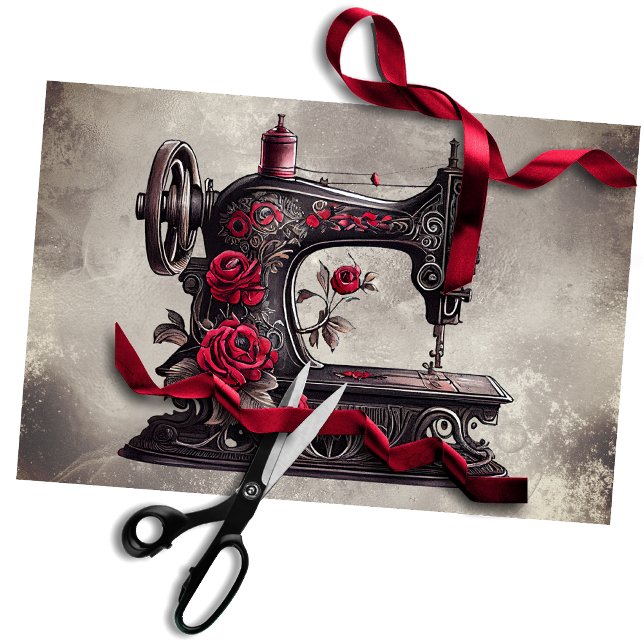 Victorian Boudoir | Antique Gold Sewing Machine Tissue Paper (Creator Uploaded)