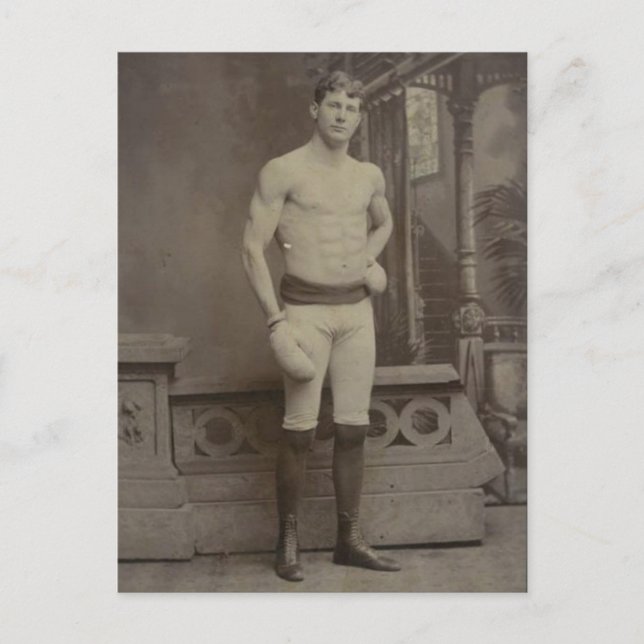 Victorian Boxing Boy Postcard (Front)