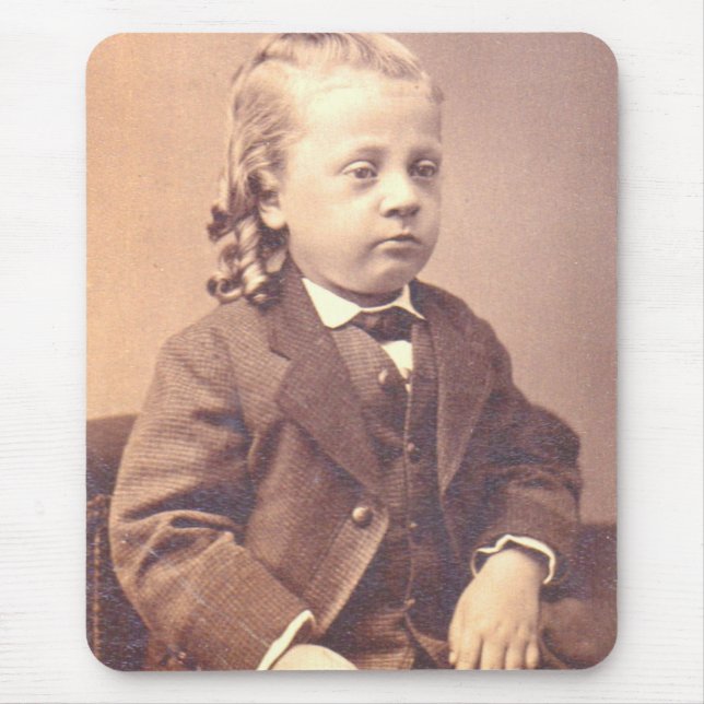 Victorian boy with unfortunate hair style mouse pad (Front)