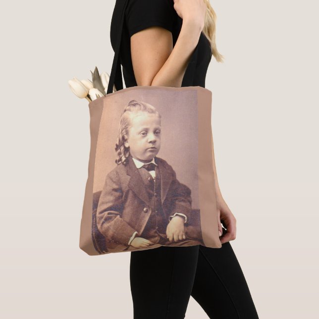 Victorian boy with unfortunate hair style tote bag (Close Up)