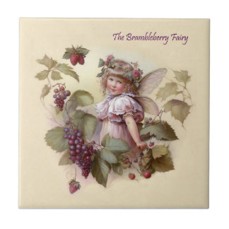 Victorian “Bramble Berry Fairy” in a Leafy Garden  Tile