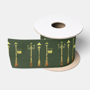 Victorian brass Lamp post lantern ribbon Satin Ribbon