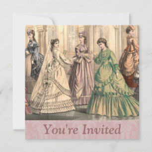Victorian Bride and Attendants Invitation