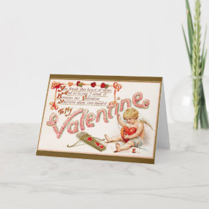 Victorian Broken Heart Valentine Holiday Card