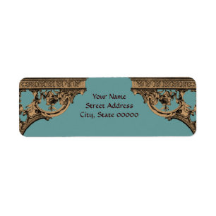 Victorian Brown & Teal address label