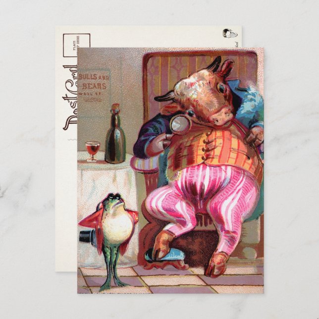 Victorian Bull and Frog Postcard (Front/Back)