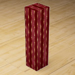 Victorian Burgundy and Gold Stripe Wine Box<br><div class="desc">Beautiful design for the Holidays with a vintage / Victorian flair features vertical stripes of light and dark burgundy separated by "spindle" gold lines.</div>