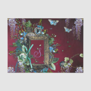 Victorian Burgundy Mist Lavender Wisteria frame Tissue Paper