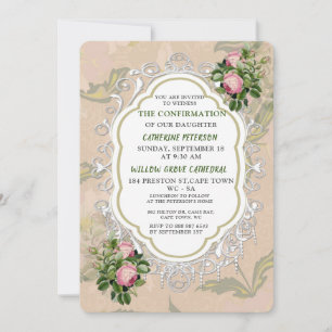 Victorian Bush Garden Confirmation Invitation