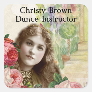 Victorian Cabbage Roses Woman Floral Stickers