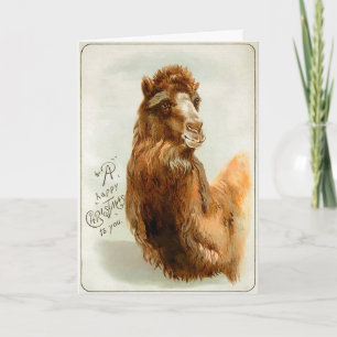 Victorian Camel Christmas Card 