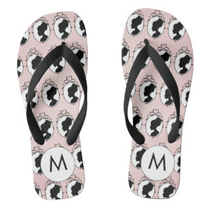 Victorian Cameo Style Pink Flip Flops