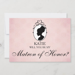 Victorian Cameo Will You Be My Matron of Honour Invitation