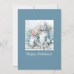 Victorian Candle & Bloom Christmas Card