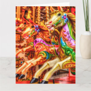 Victorian Carousel Horses  Card