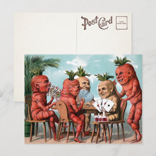 Victorian Carrot Card Game Postcard  (Front/Back)